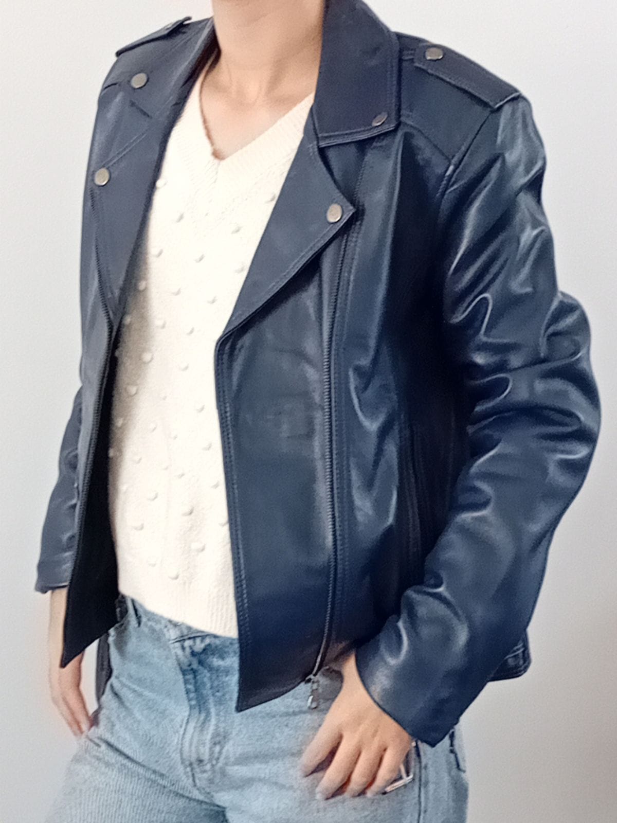 "Perfecto" bleu avec ceinture