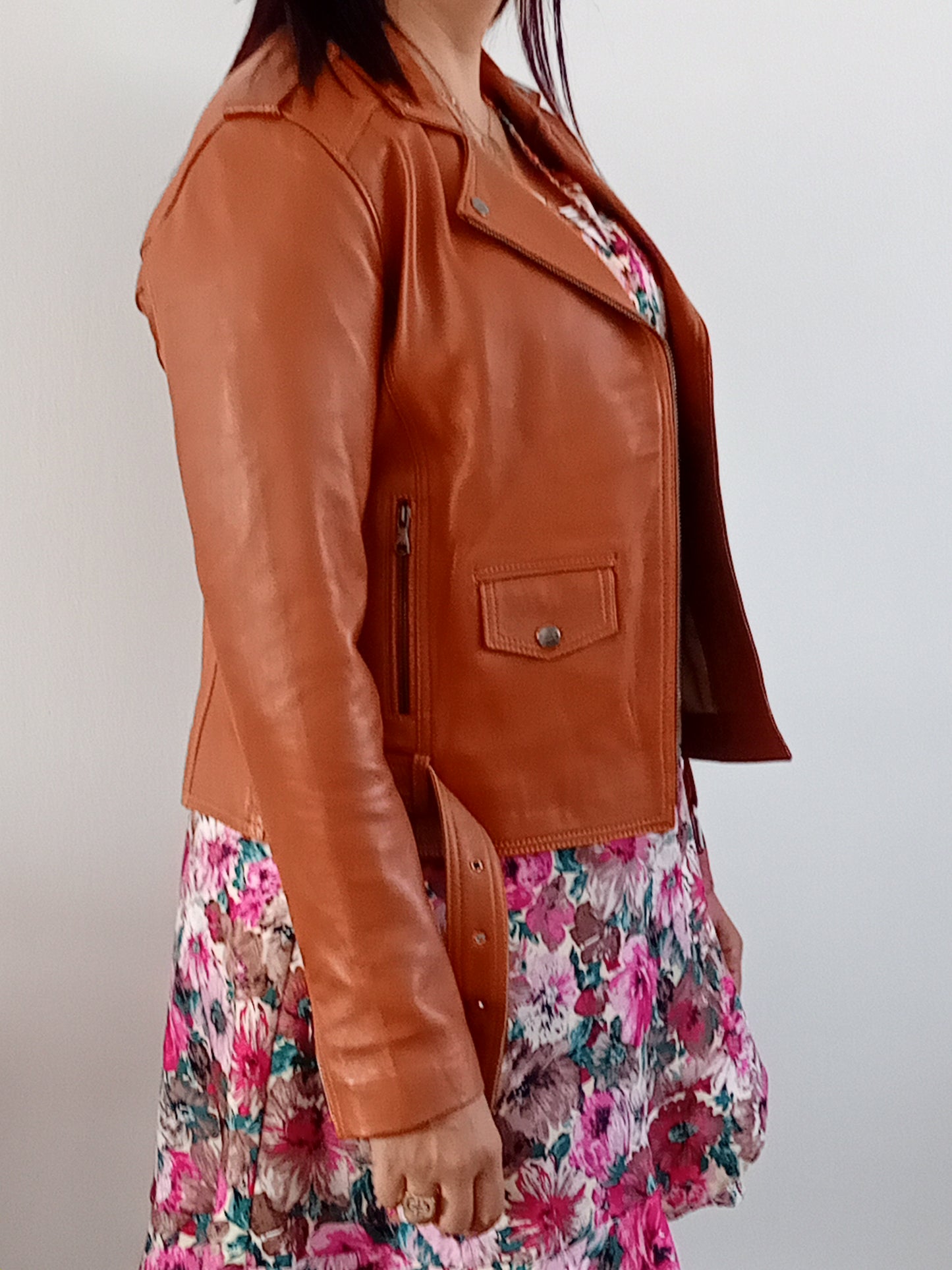 "Perfecto" marron avec ceinture