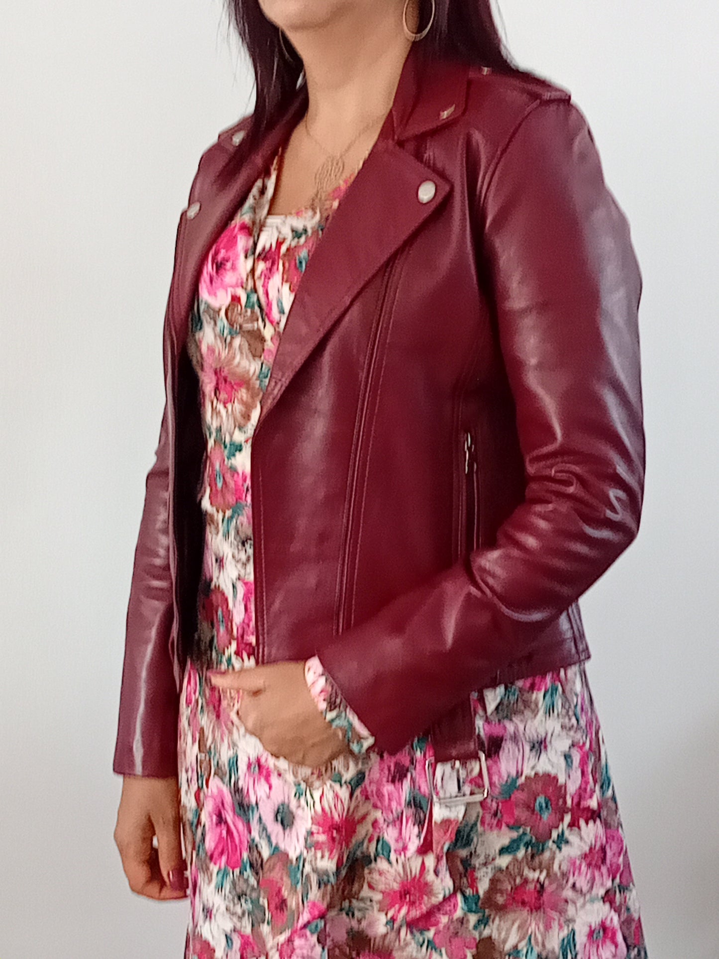 "Perfecto" bordeaux avec ceinture