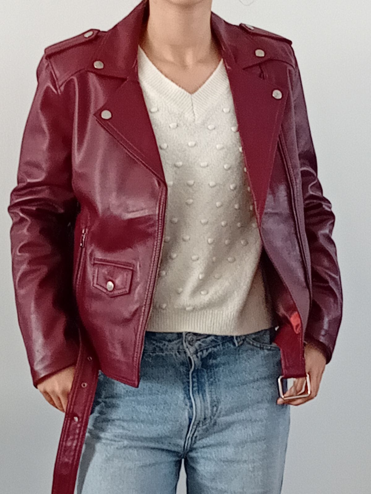 "Perfecto" bordeaux avec ceinture