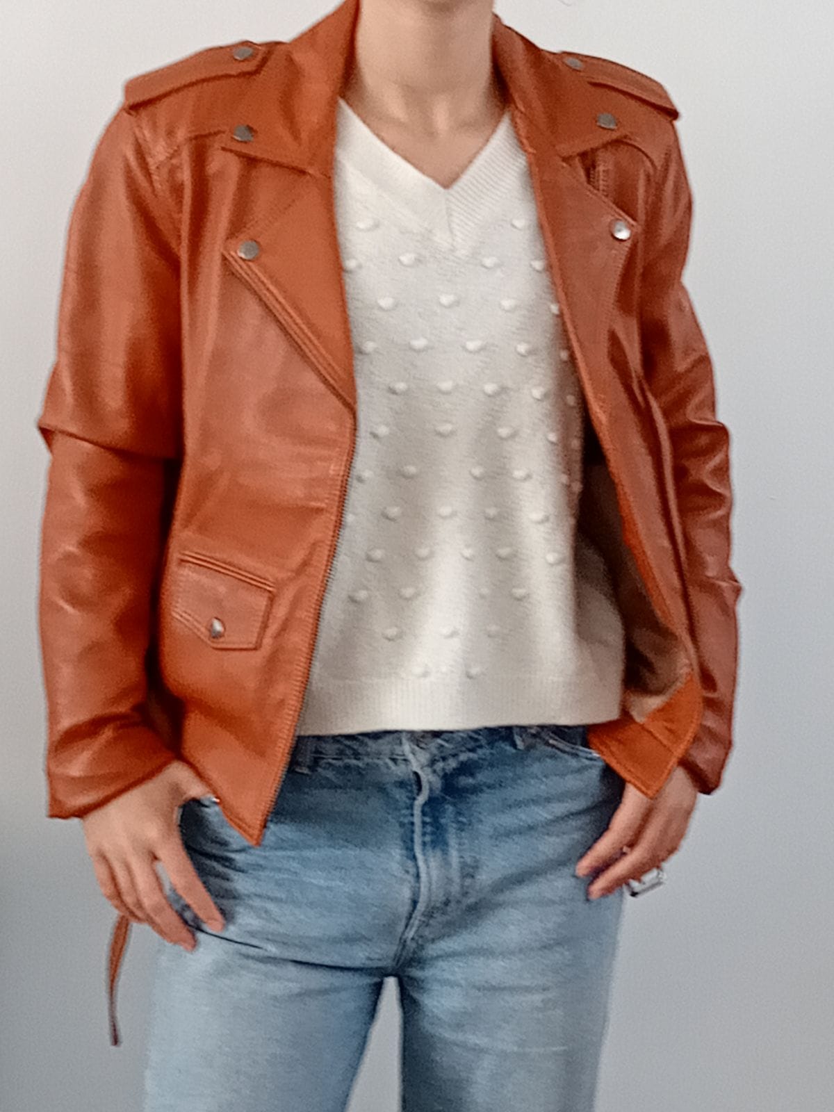 "Perfecto" marron avec ceinture