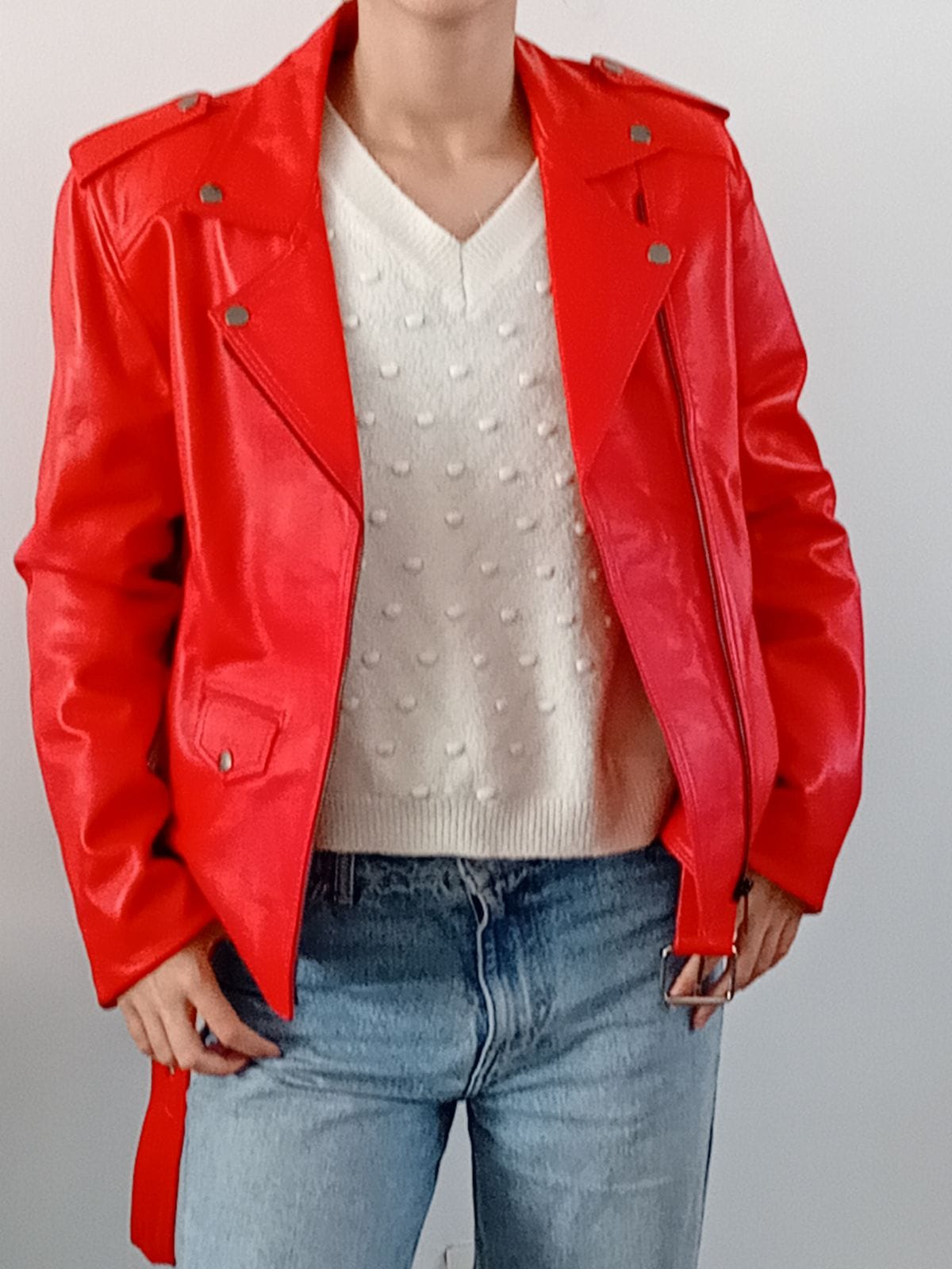 "Perfecto" rouge avec ceinture