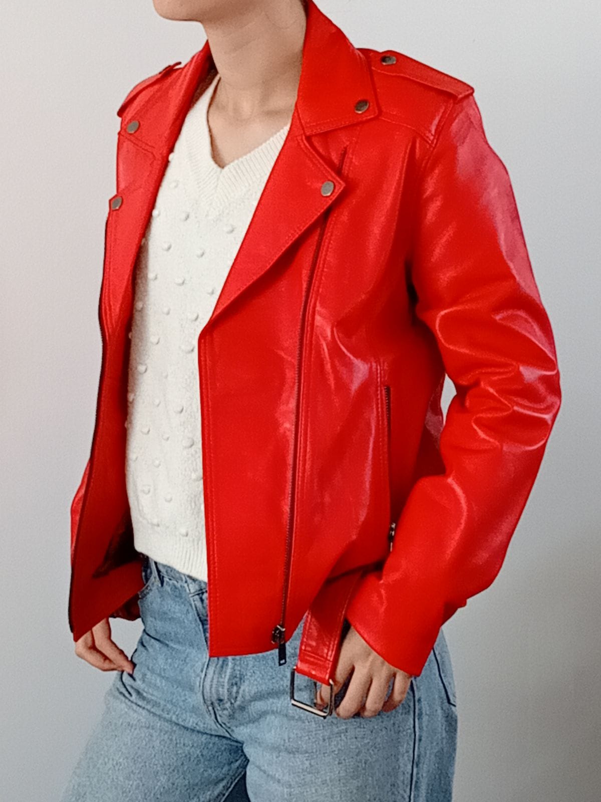 "Perfecto" rouge avec ceinture