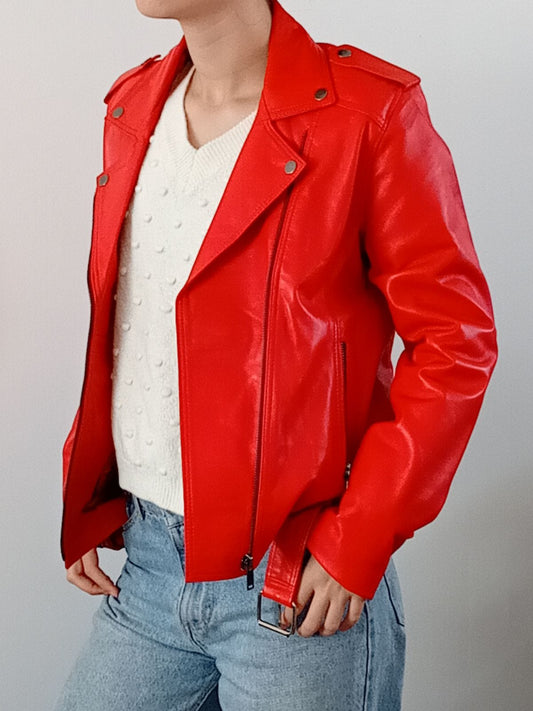 "Perfecto" rouge avec ceinture
