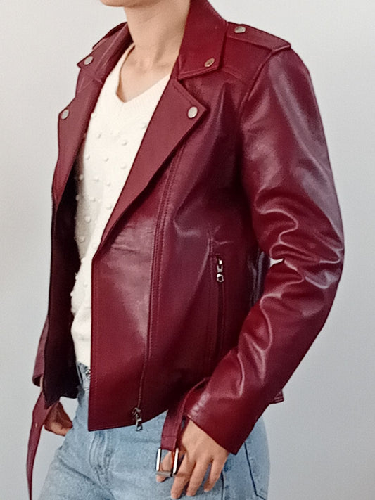 "Perfecto" bordeaux avec ceinture