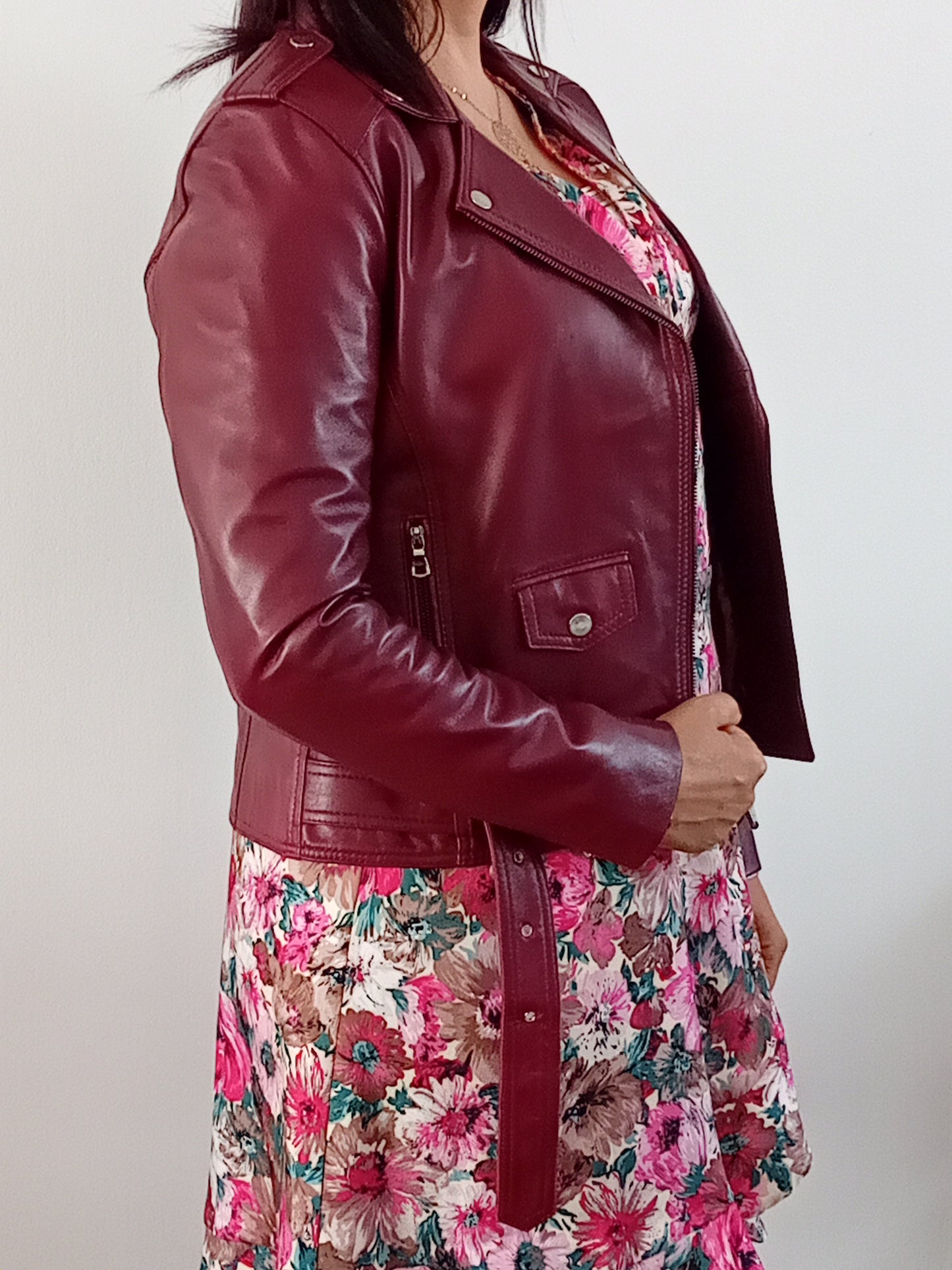 "Perfecto" bordeaux avec ceinture