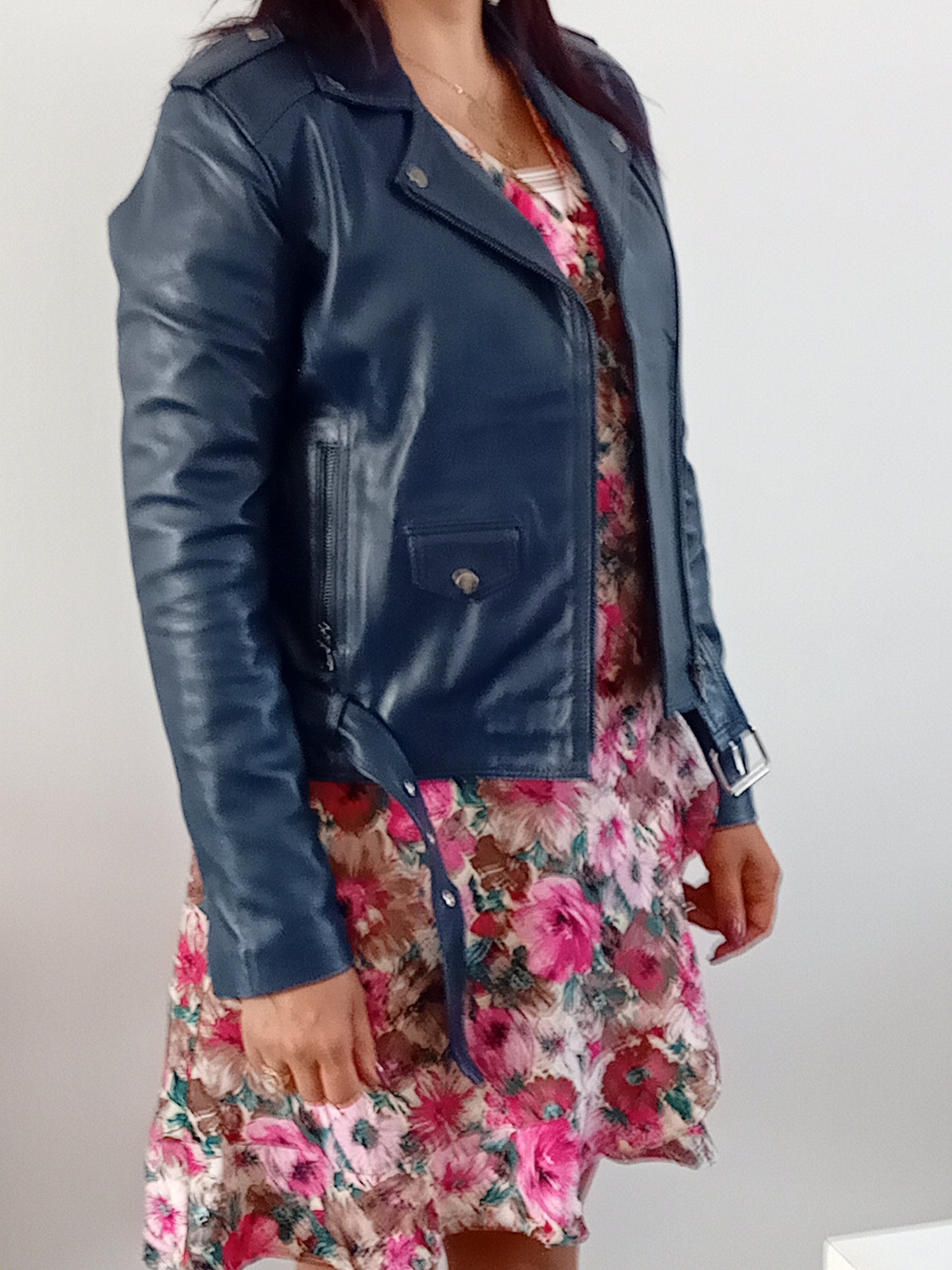 "Perfecto" bleu avec ceinture