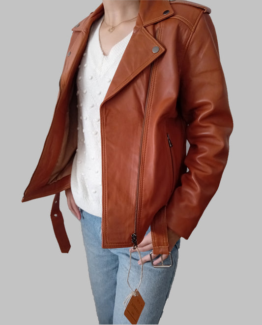 "Perfecto" marron avec ceinture
